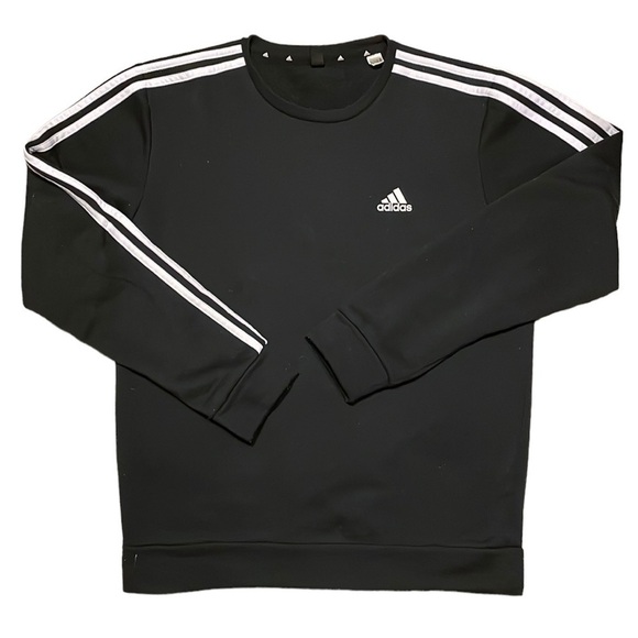ADIDAS Black‎ Long Sleeve Crewneck Size Medium - Picture 1 of 5